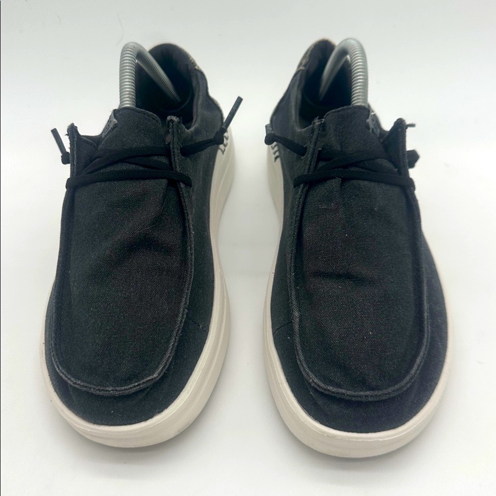 Hey Dude Wendy Off Black Chambray Denim Women's Shoes - US 10 - Picture 7 of 13